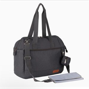 NEW! Large Diaper Bag Tote Pacifier Case Changing Pad Multifunction Black